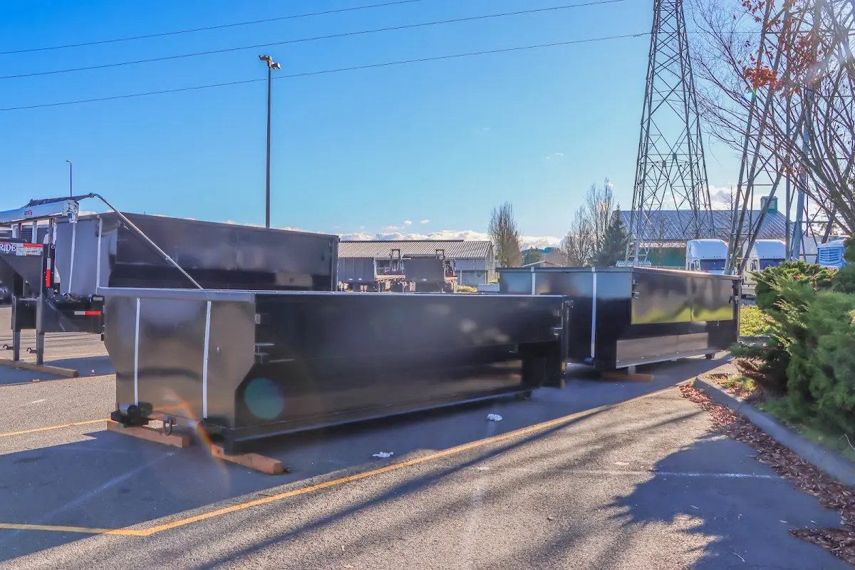 Roll-off dumpster ready for waste disposal at job site for Cleanout Dumpster Rental in Thornapple